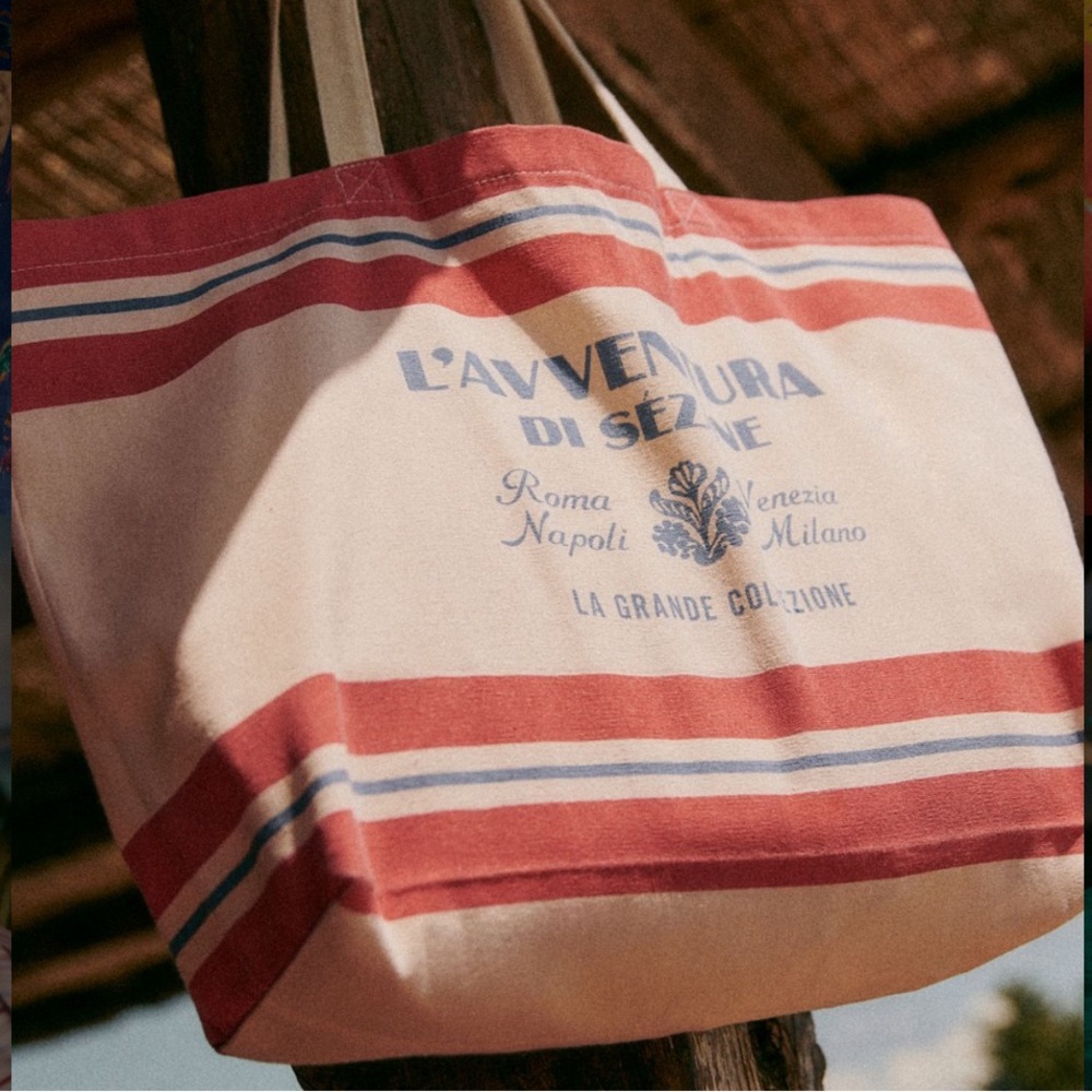 New Sezane Tote - Limited Edition L’avventura Tote in Red/Blue Stripe